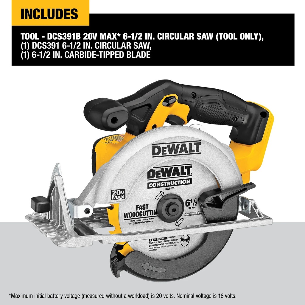 [DCS391B] DEWALT 20V Circular Saw Tool Only
